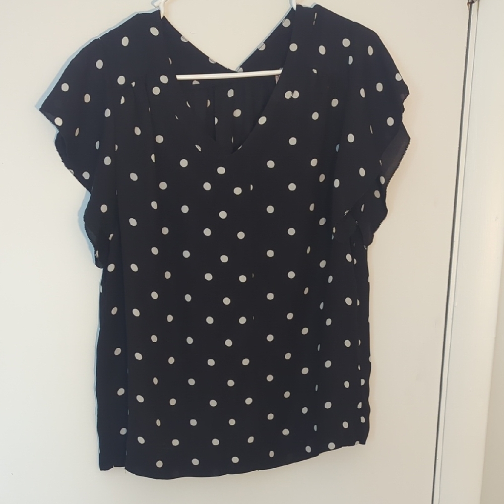 Philosophy Black and White Polka Dot Blouse